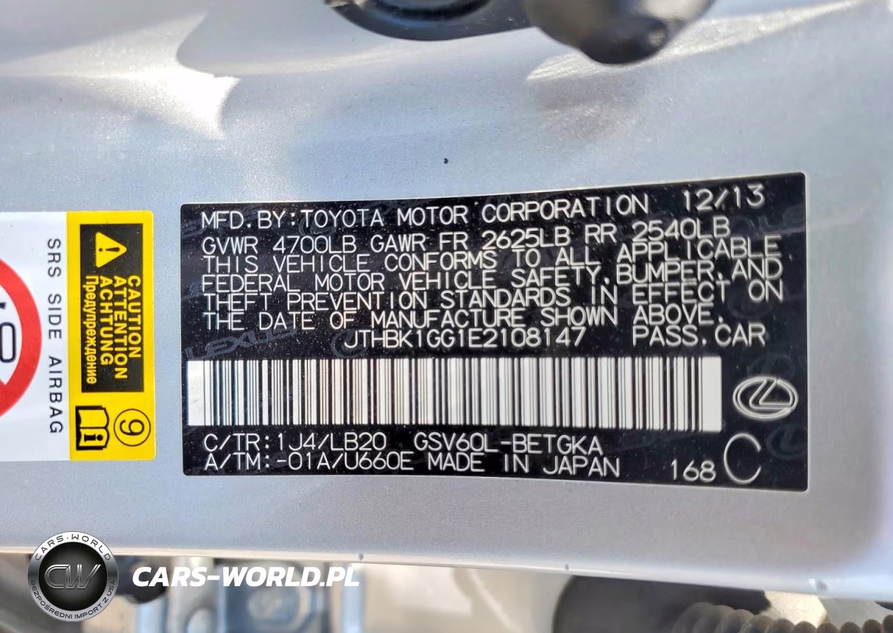 2014 Lexus Es 350 VIN:JTHBK1GG1E2108147 - 12