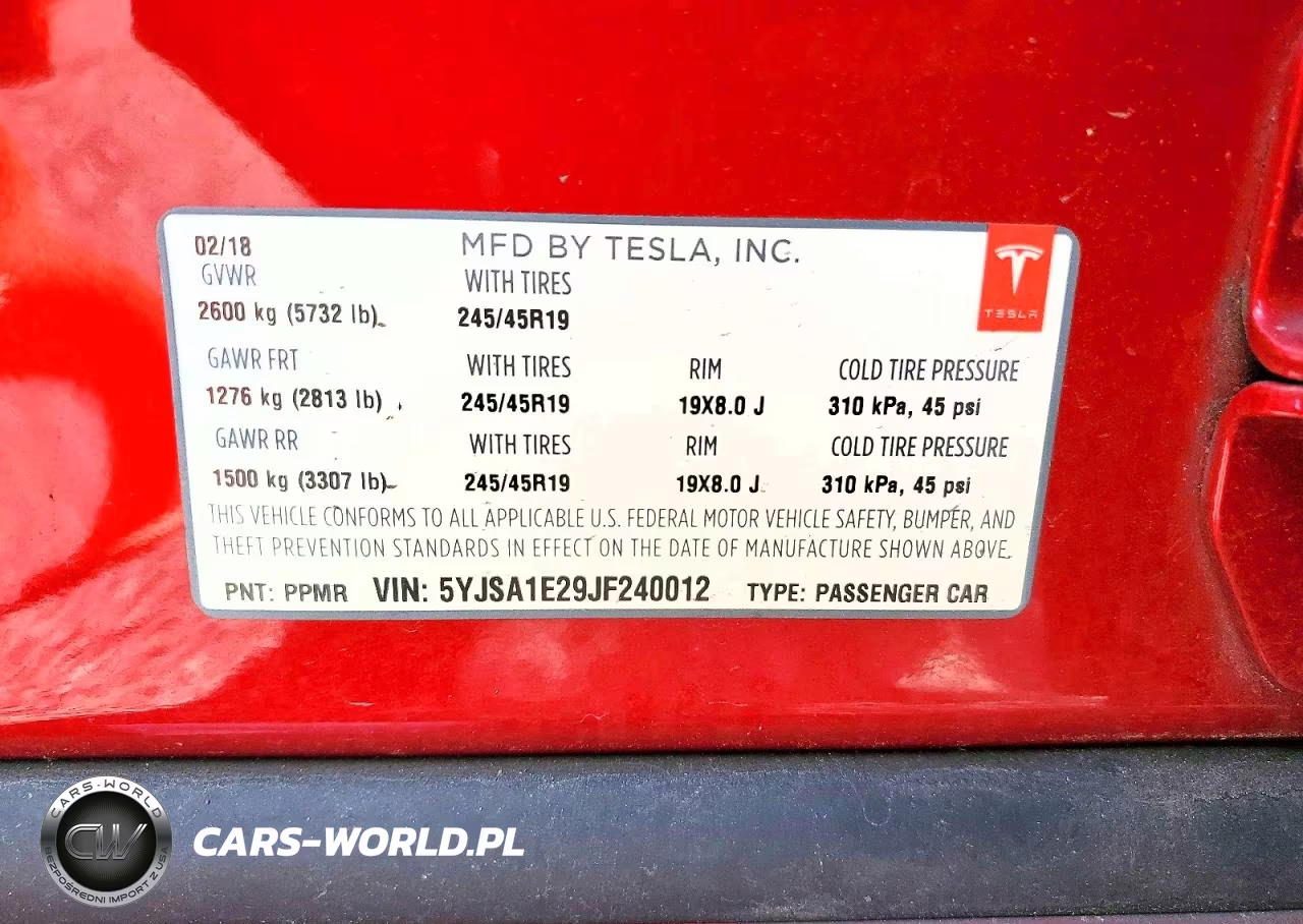 2018 Tesla Model S VIN:5YJSA1E29JF240012 - 14