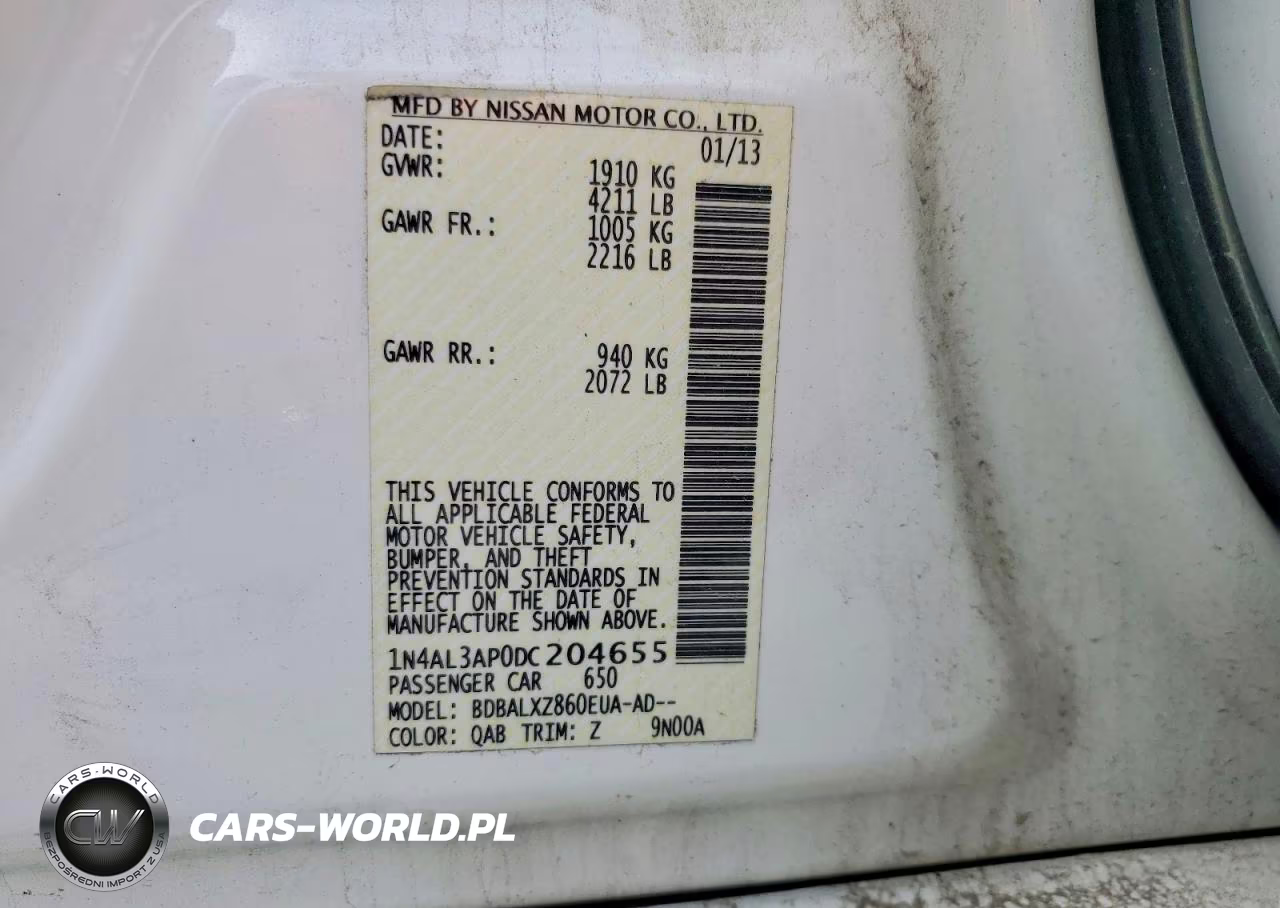 2013 Nissan Altima VIN:1N4AL3AP0DC204655 - 12