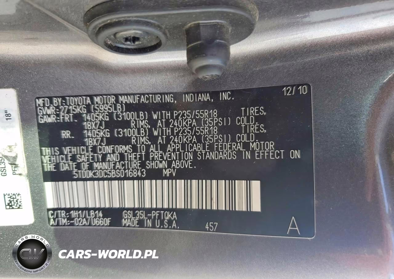 2011 Toyota Sienna Xle 7-Passenger VIN:5TDDK3DC5BS016843 - 13