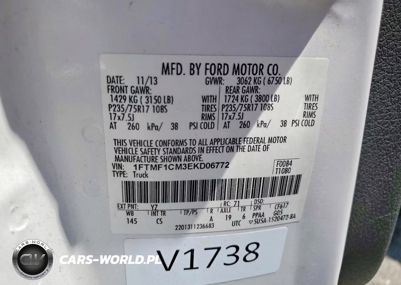 2014 Ford F150 VIN:1FTMF1CM3EKD06772 - 12