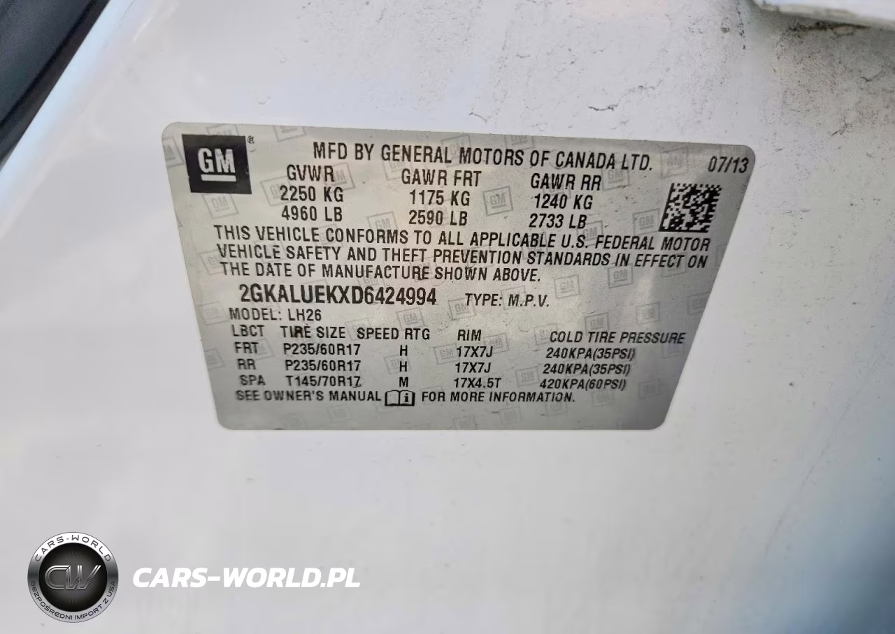 2013 GMC Terrain Slt VIN:2GKALUEKXD6424994 - 13