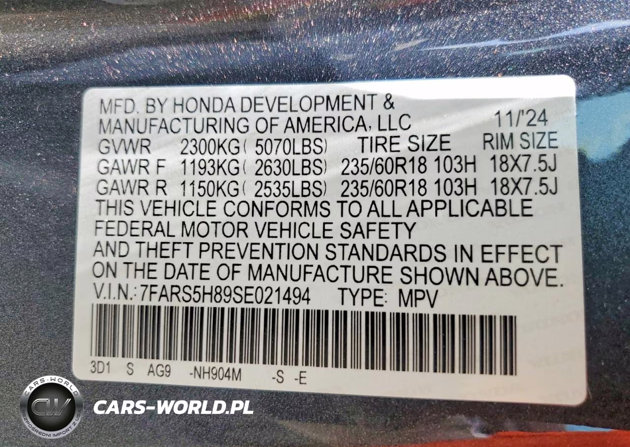 2025 Honda Cr-V Sport-L VIN:7FARS5H89SE021494 - 13