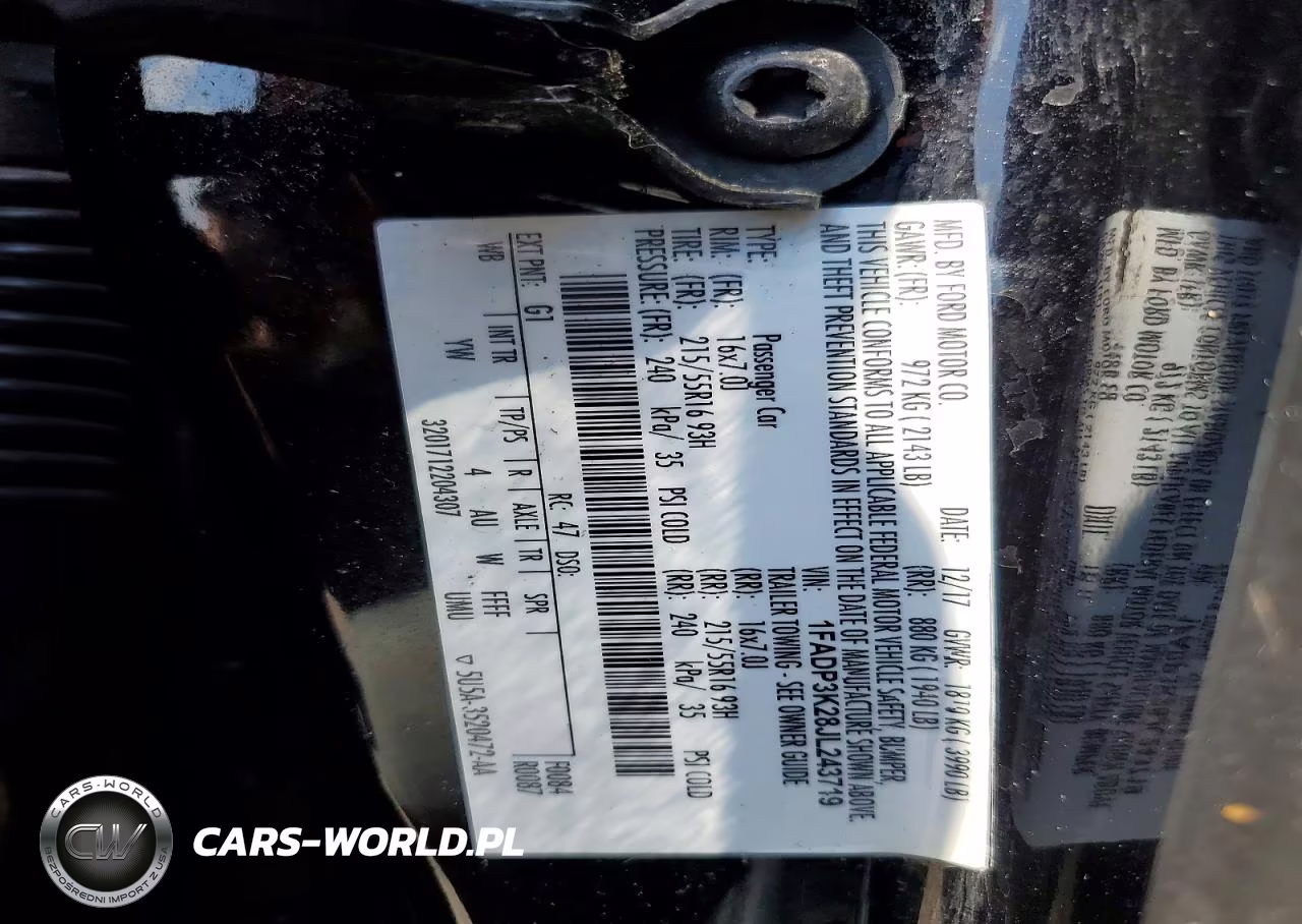 2018 Ford Focus Se VIN:1FADP3K28JL243719 - 12