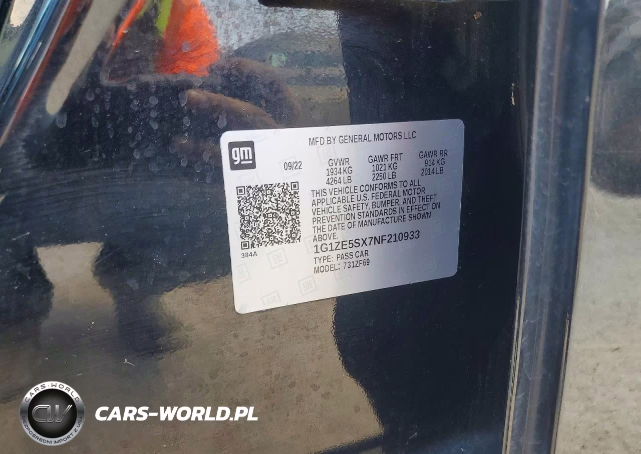 2022 Chevrolet Malibu Premier VIN:1G1ZE5SX7NF210933 - 12
