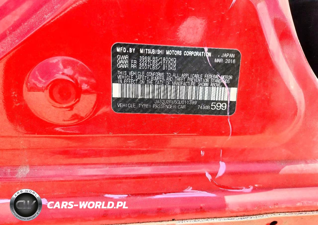 2016 Mitsubishi Lancer Es VIN:JA32U2FU5GU011399 - 13