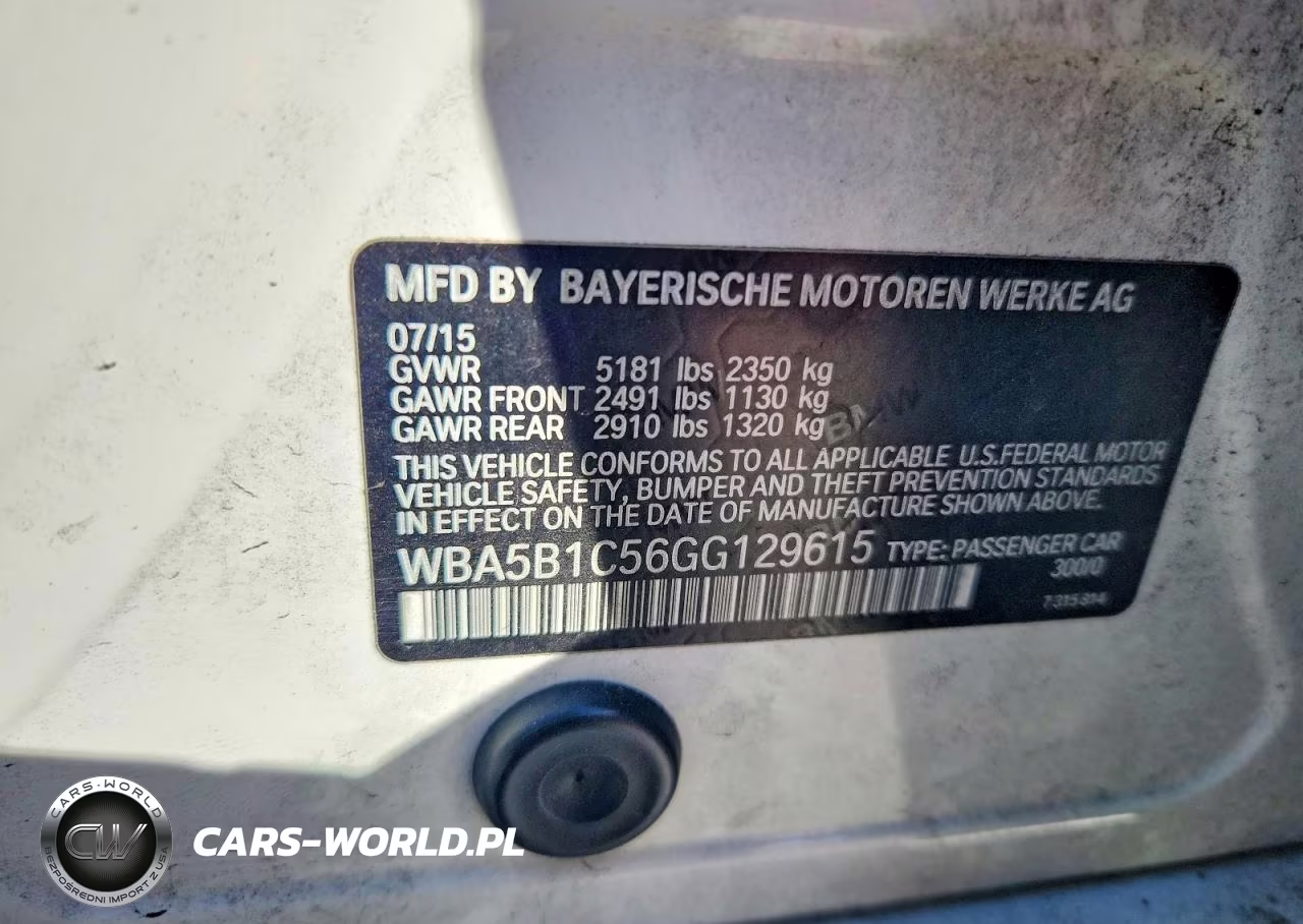 2016 BMW 535 I VIN:WBA5B1C56GG129615 - 12