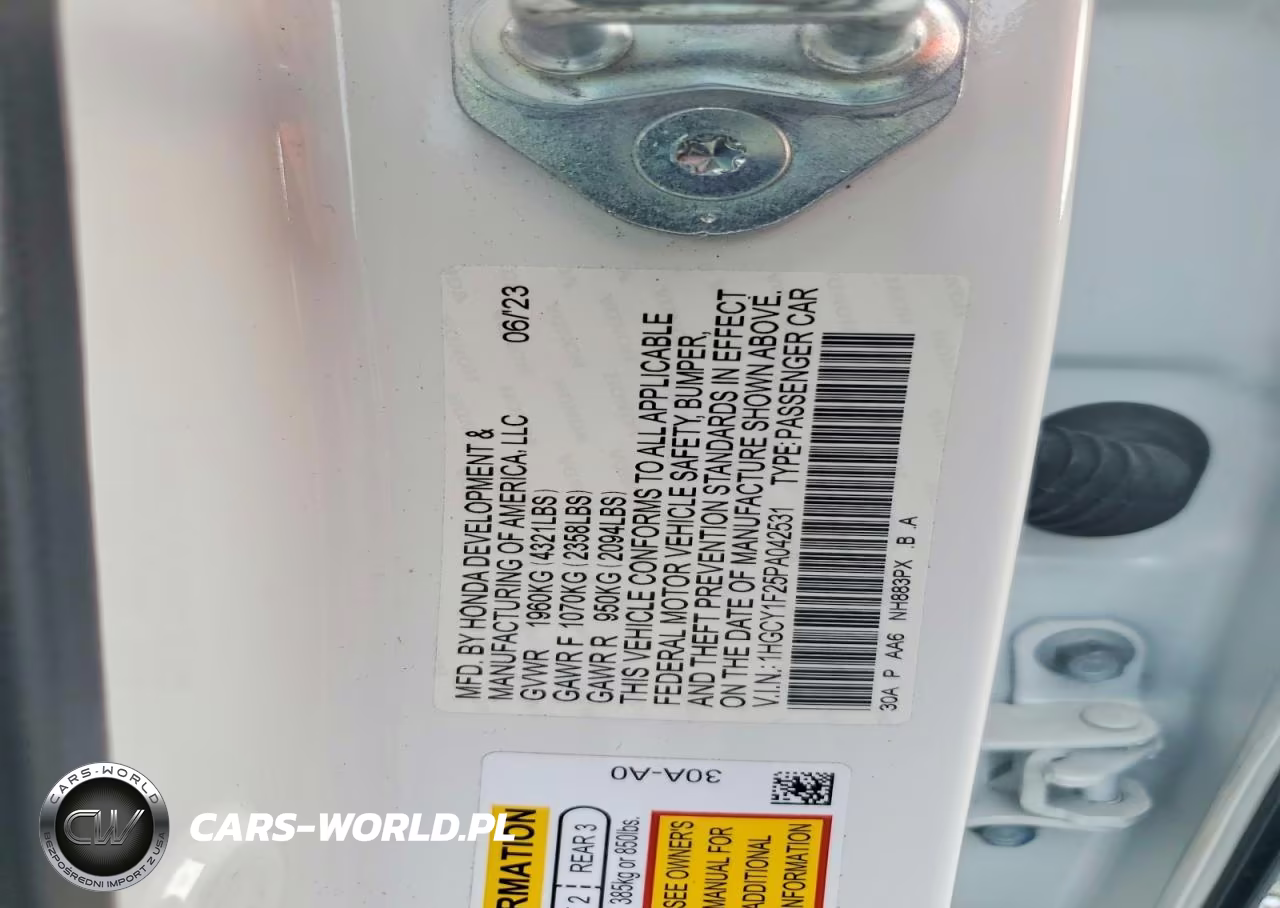 2023 Honda Accord Lx VIN:1HGCY1F25PA042531 - 12