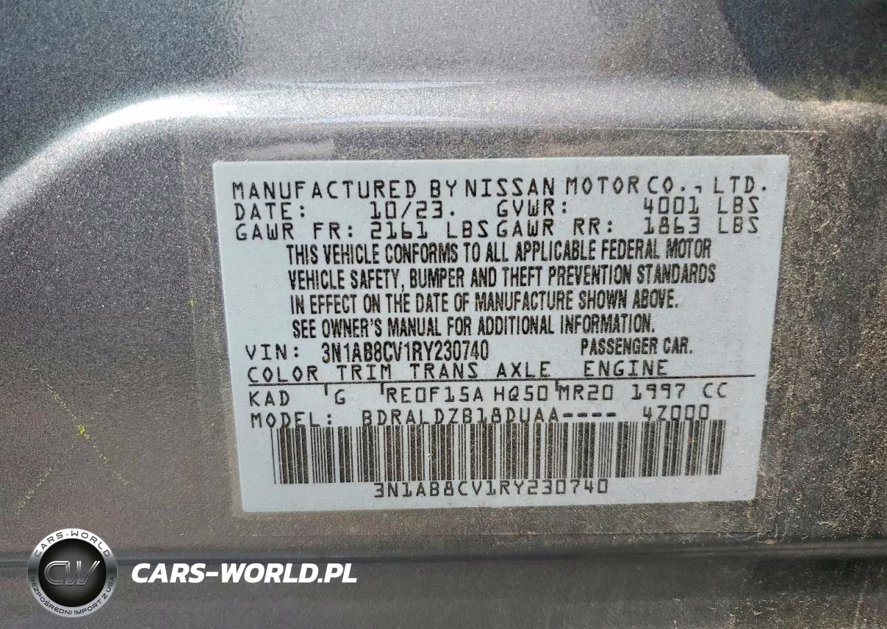2024 Nissan Sentra Sv VIN:3N1AB8CV1RY230740 - 12