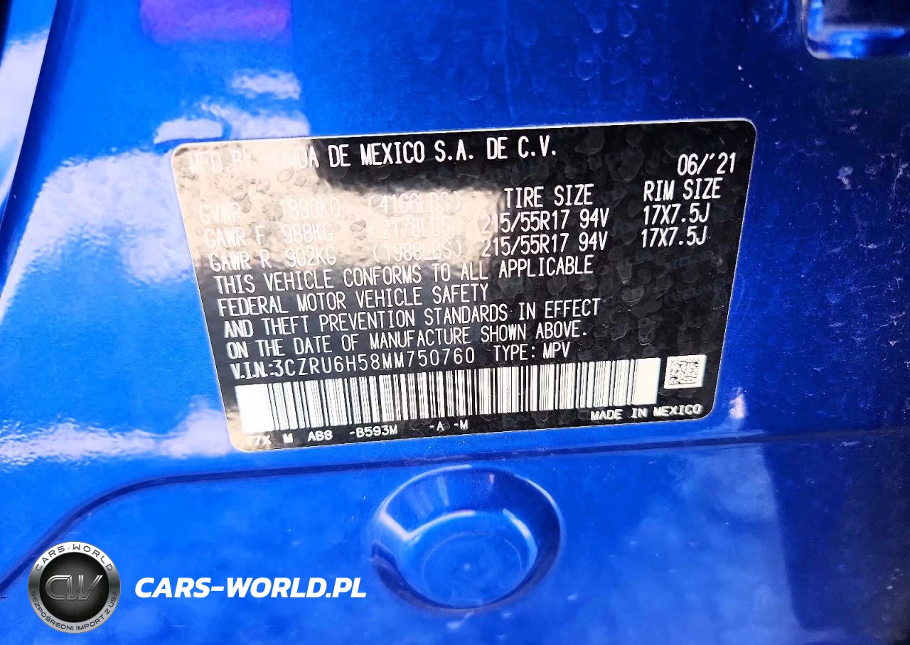 2021 Honda Hr-V Ex VIN:3CZRU6H58MM750760 - 13