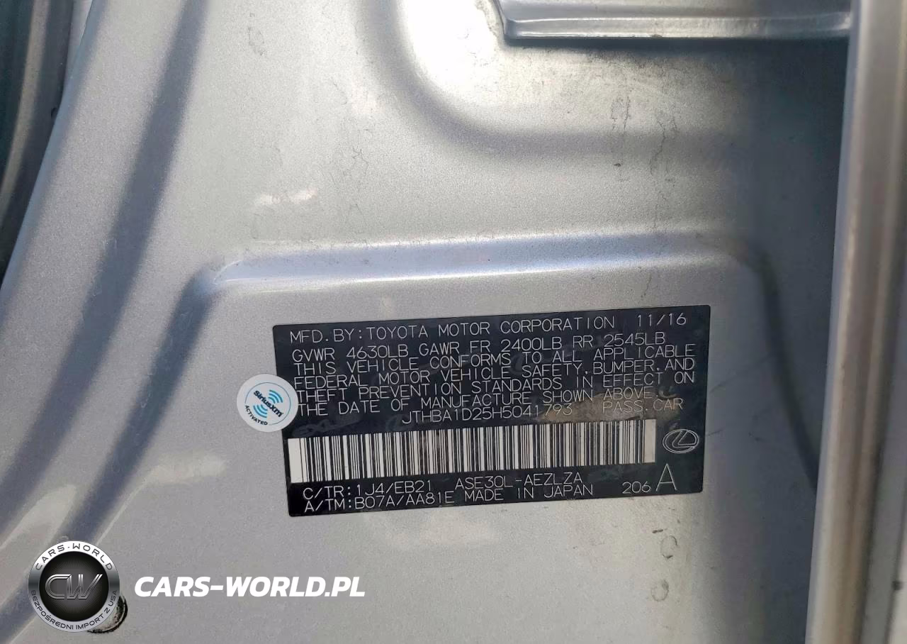 2017 Lexus Is 200T VIN:JTHBA1D25H5041793 - 13