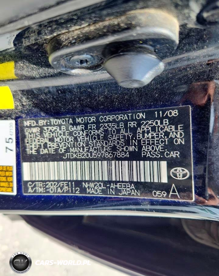2009 Toyota Prius Base VIN:JTDKB20U597867884 - 13