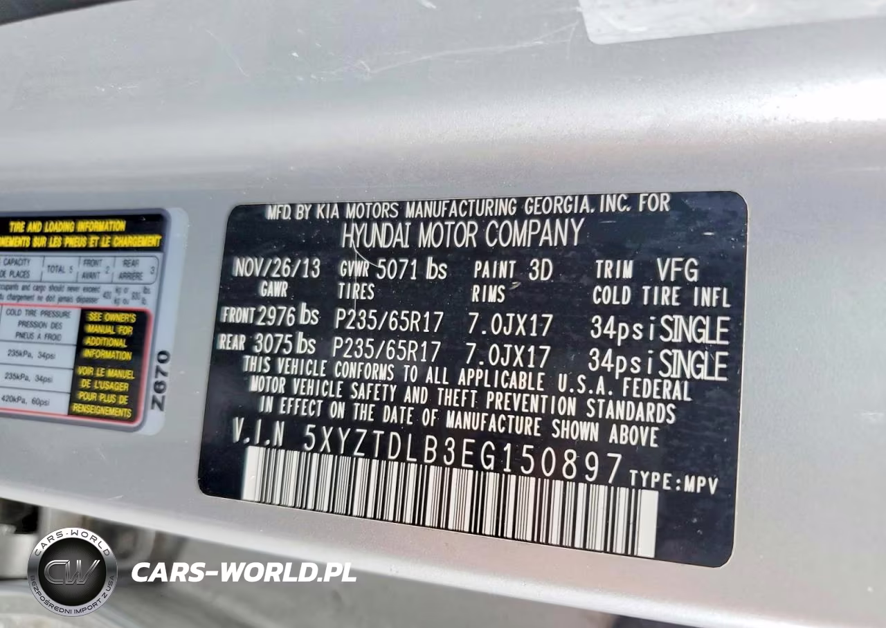 2014 Hyundai Santa Fe Sport 2.4L VIN:5XYZTDLB3EG150897 - 13