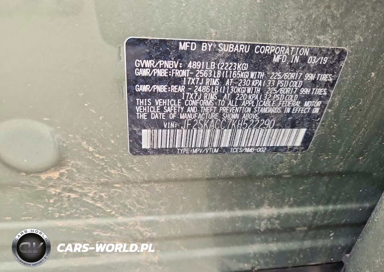 2019 Subaru Forester VIN:JF2SKACC7KH522290 - 14