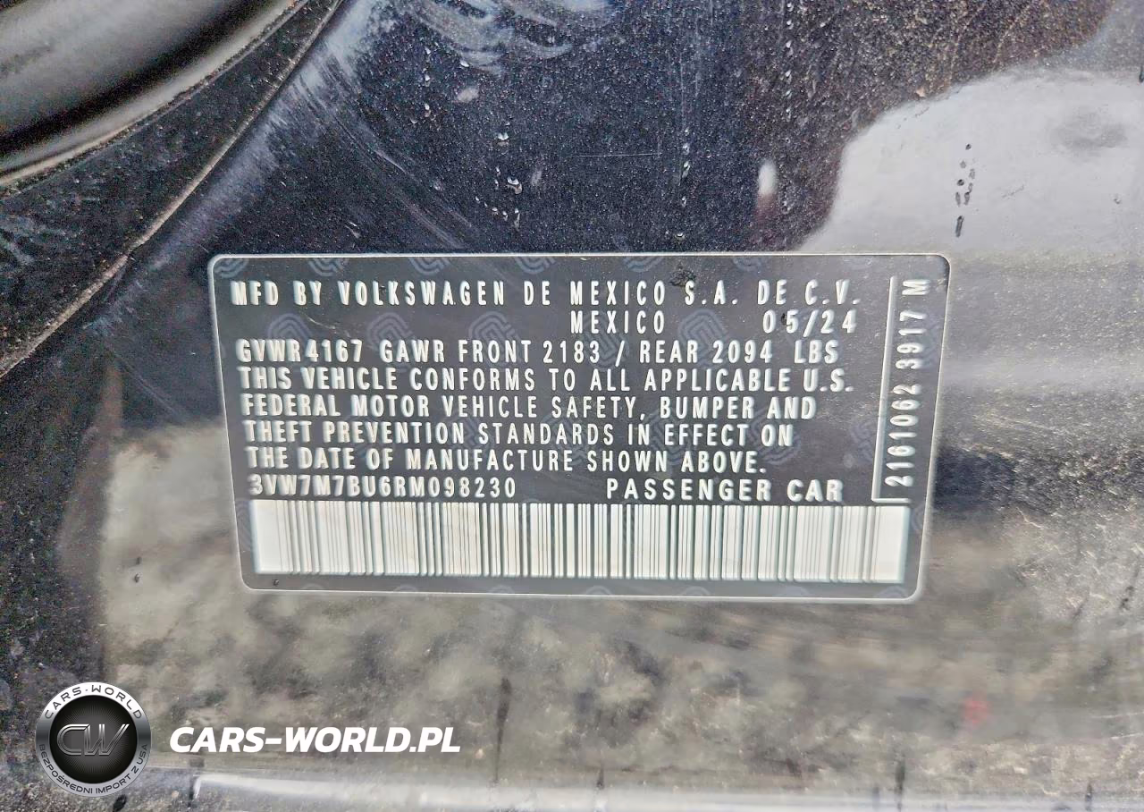 2024 Volkswagen Jetta Se VIN:3VW7M7BU6RM098230 - 12