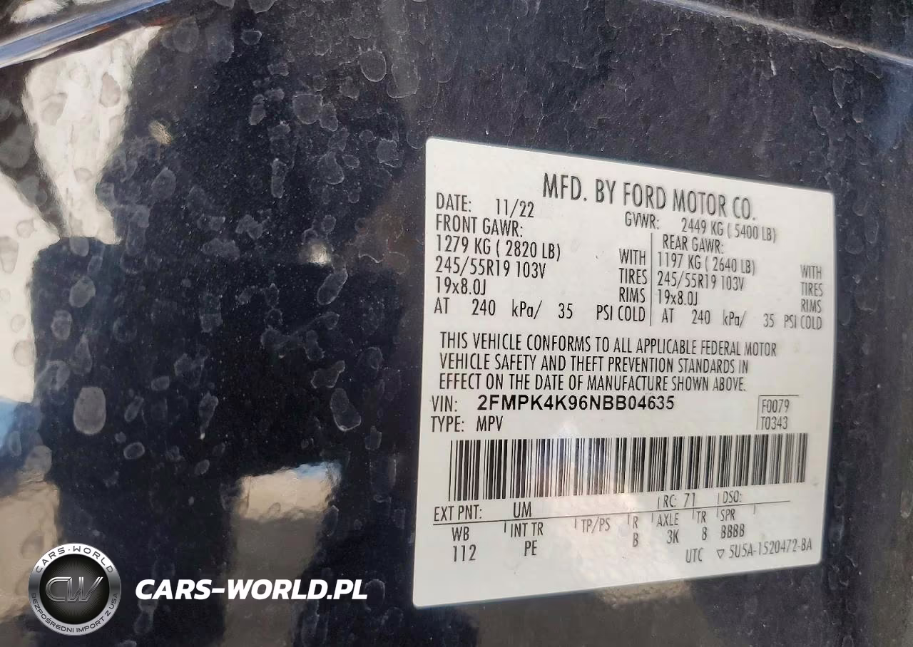 2022 Ford Edge Titanium VIN:2FMPK4K96NBB04635 - 12