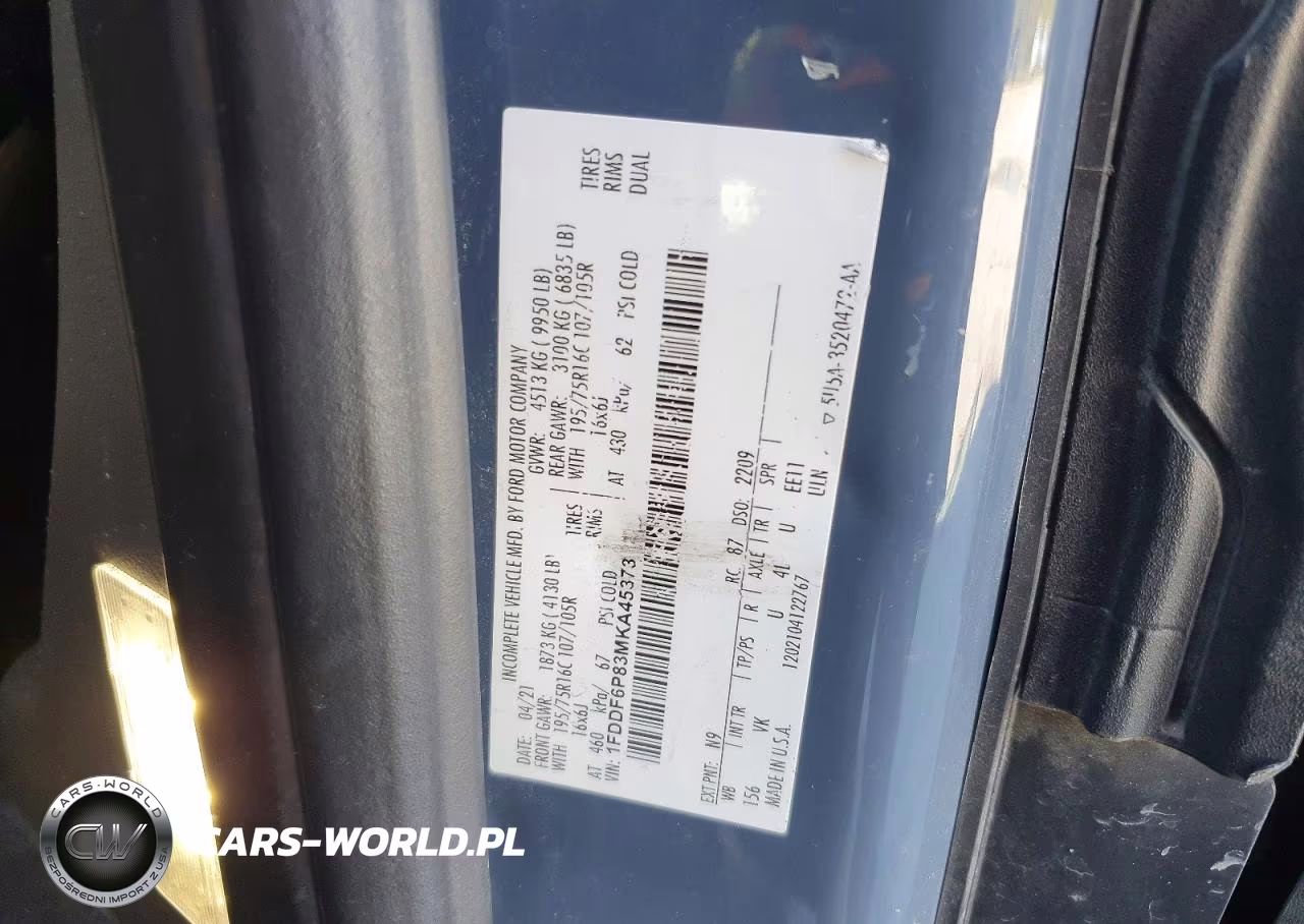 2021 Ford Transit T-350 Delivery Truck VIN:1FDDF6P83MKA45373 - 12