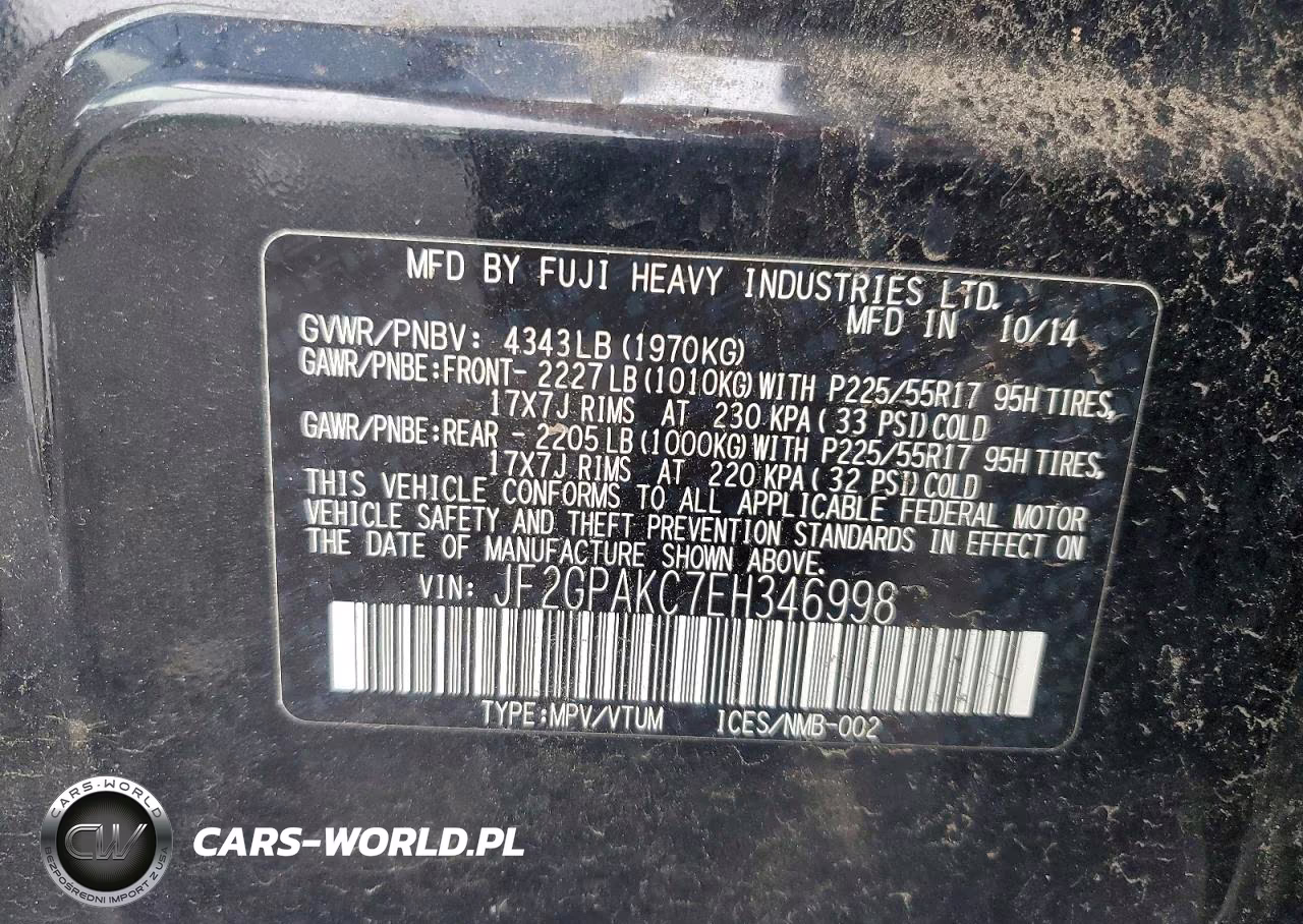 2014 Subaru Xv Crosstrek 2.0 Limited VIN:JF2GPAKC7EH346998 - 12