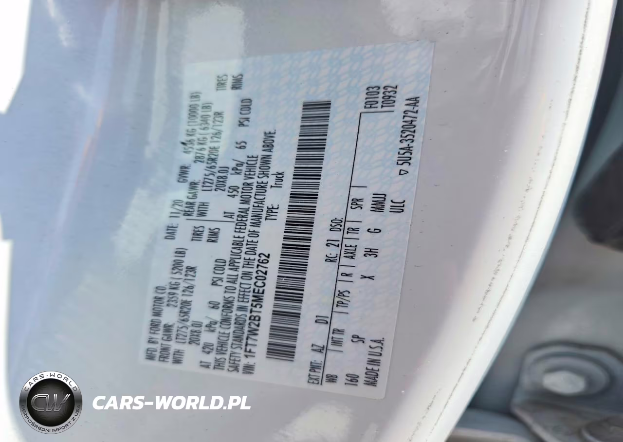 2021 Ford F250 Super Duty VIN:1FT7W2BT5MEC02762 - 12