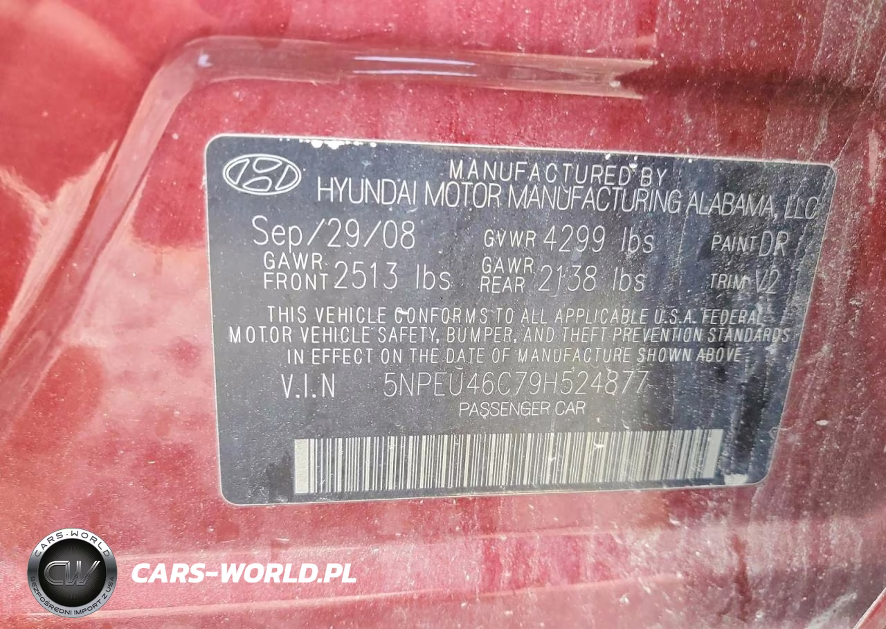 2009 Hyundai Sonata VIN:5NPEU46C79H524877 - 12
