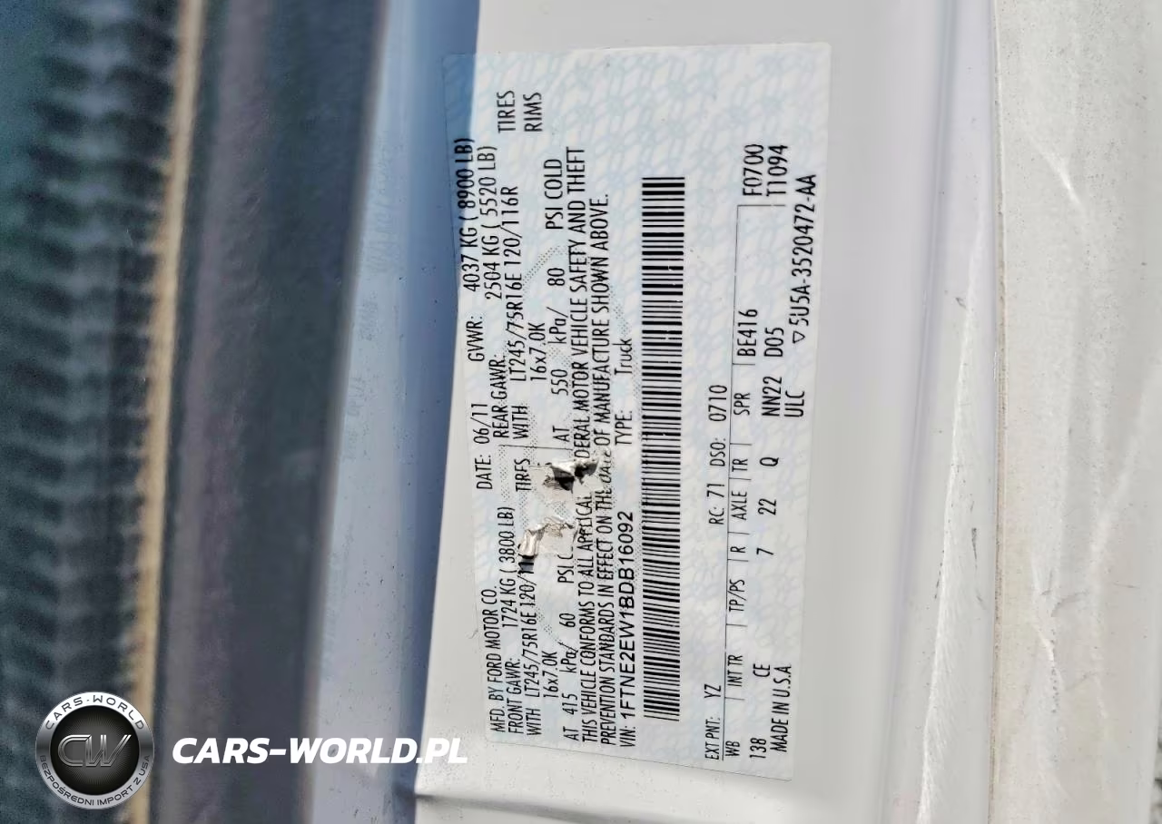 2011 Ford Econoline E250 Van VIN:1FTNE2EW1BDB16092 - 13