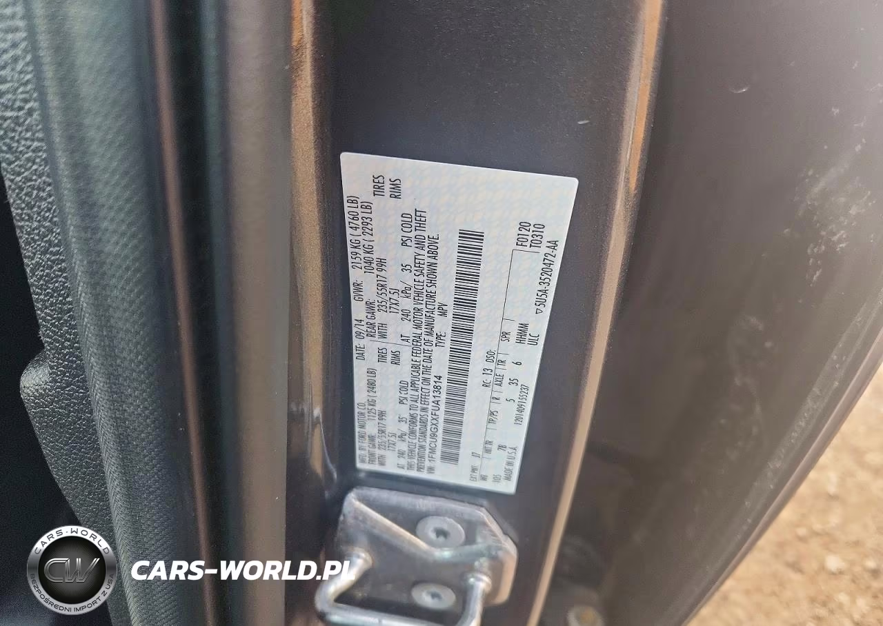 2015 Ford Escape Se VIN:1FMCU9GXXFUA13814 - 13