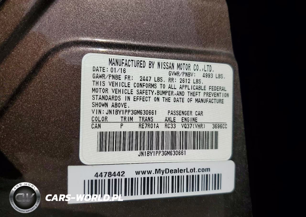 2016 Infiniti Q70L 3.7 VIN:JN1BY1PP3GM630661 - 12