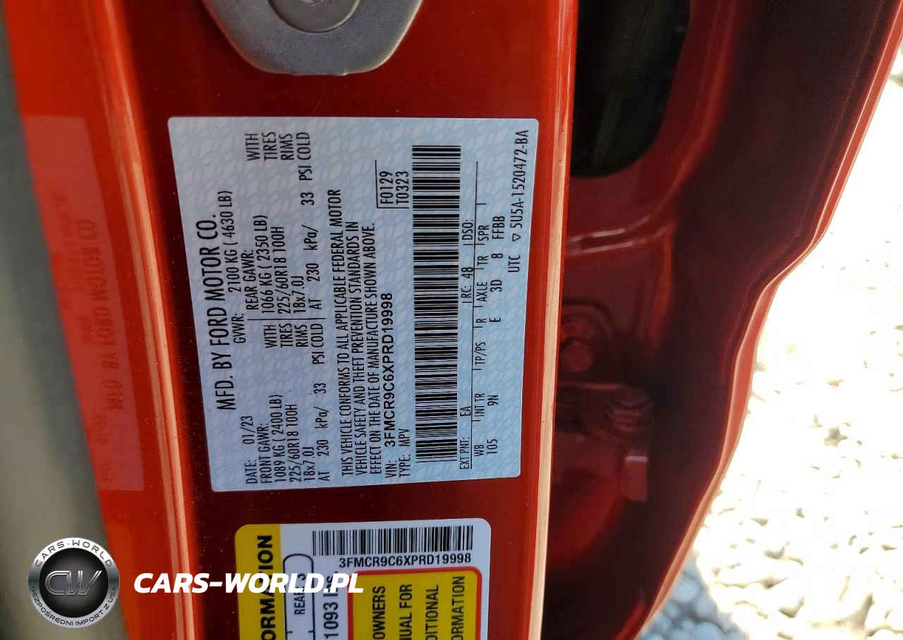2023 Ford Bronco Sport Outer Banks VIN:3FMCR9C6XPRD19998 - 12