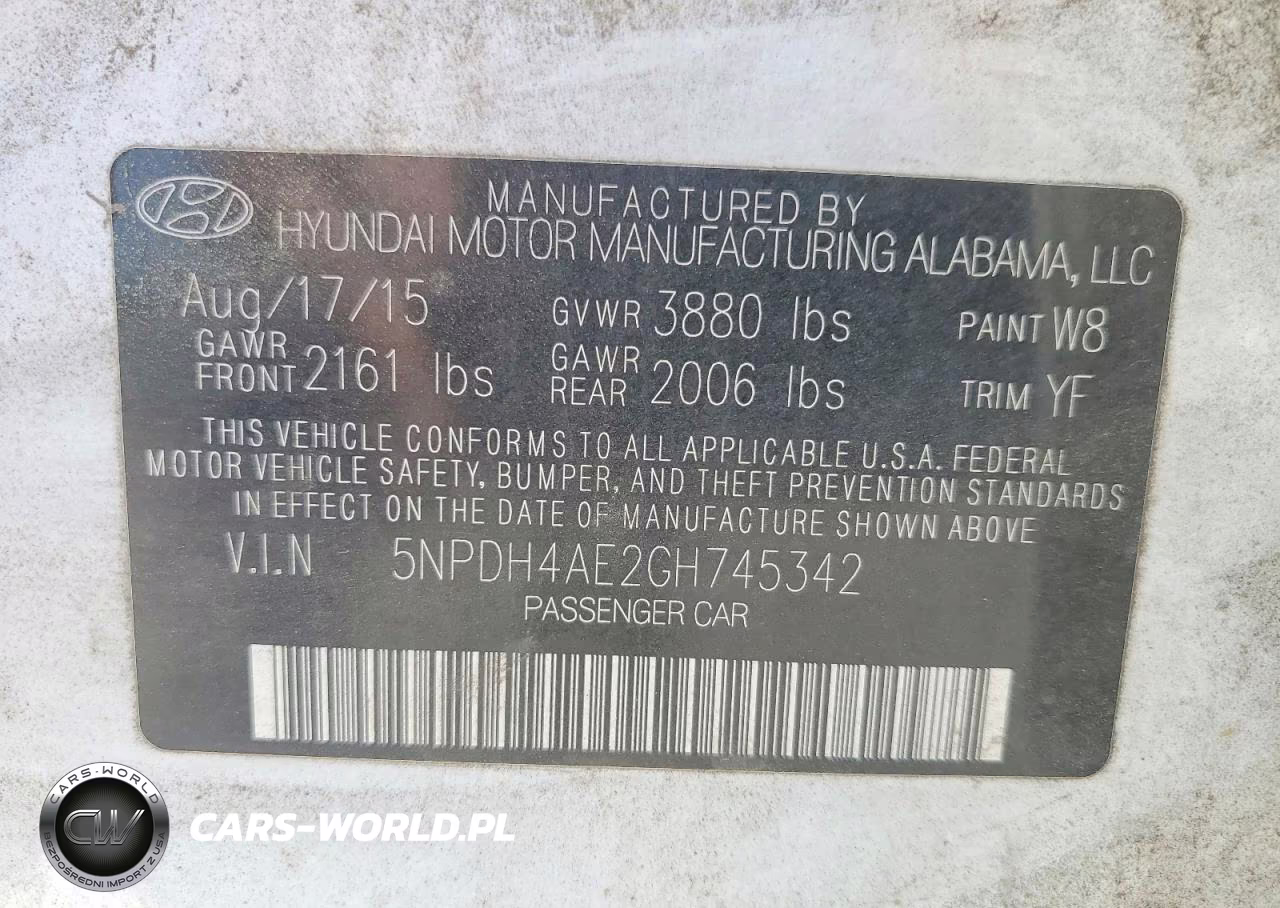 2016 Hyundai Elantra Se VIN:5NPDH4AE2GH745342 - 12