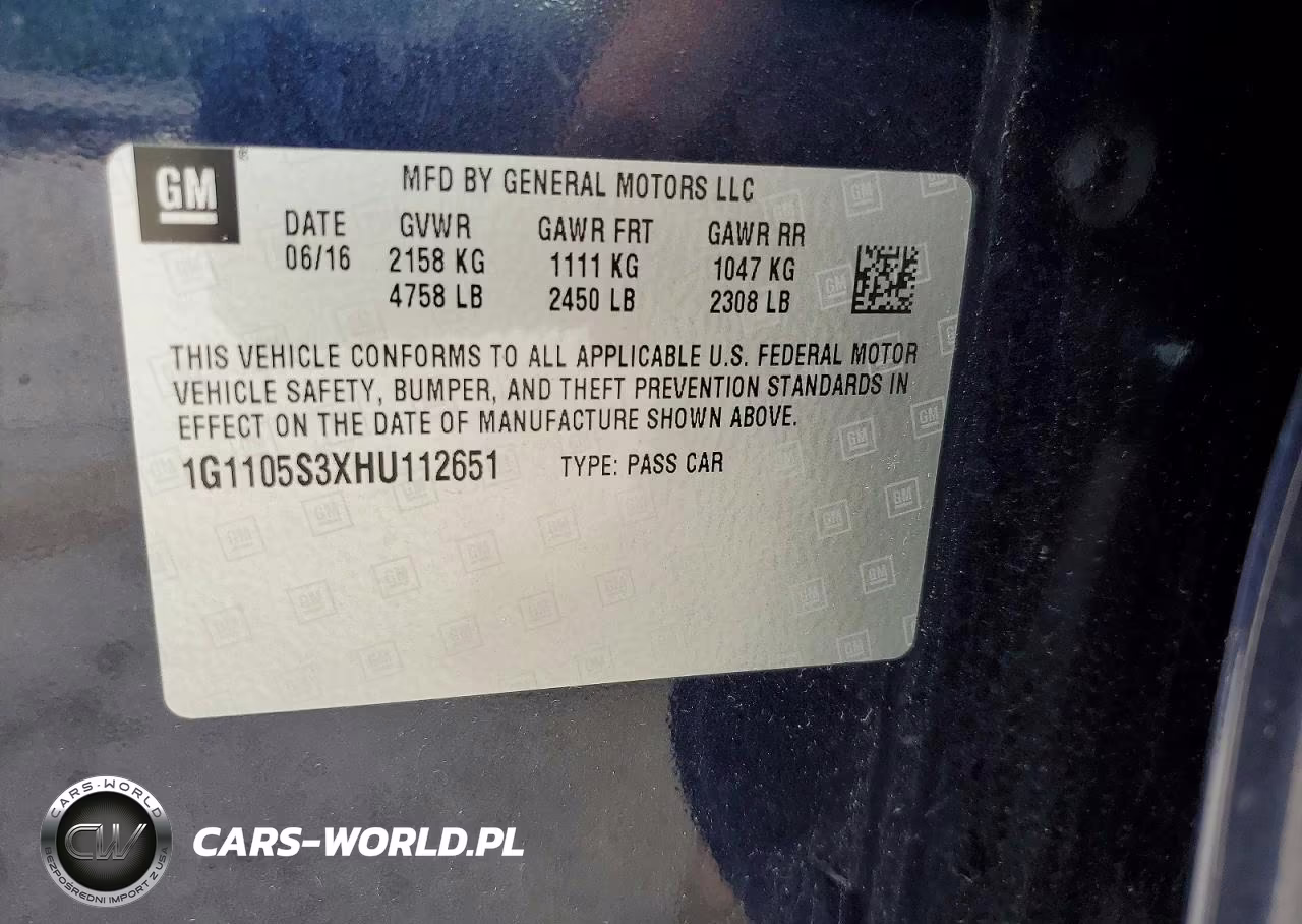 2017 Chevrolet Impala Lt VIN:1G1105S3XHU112651 - 12