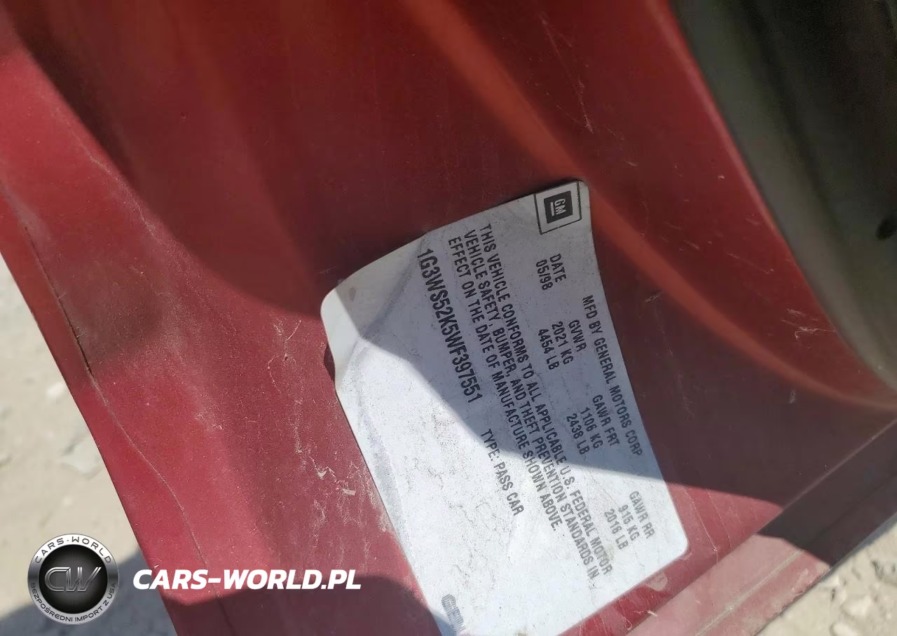 1998 Oldsmobile Intrigue Gl VIN:1G3WS52K5WF397551 - 12