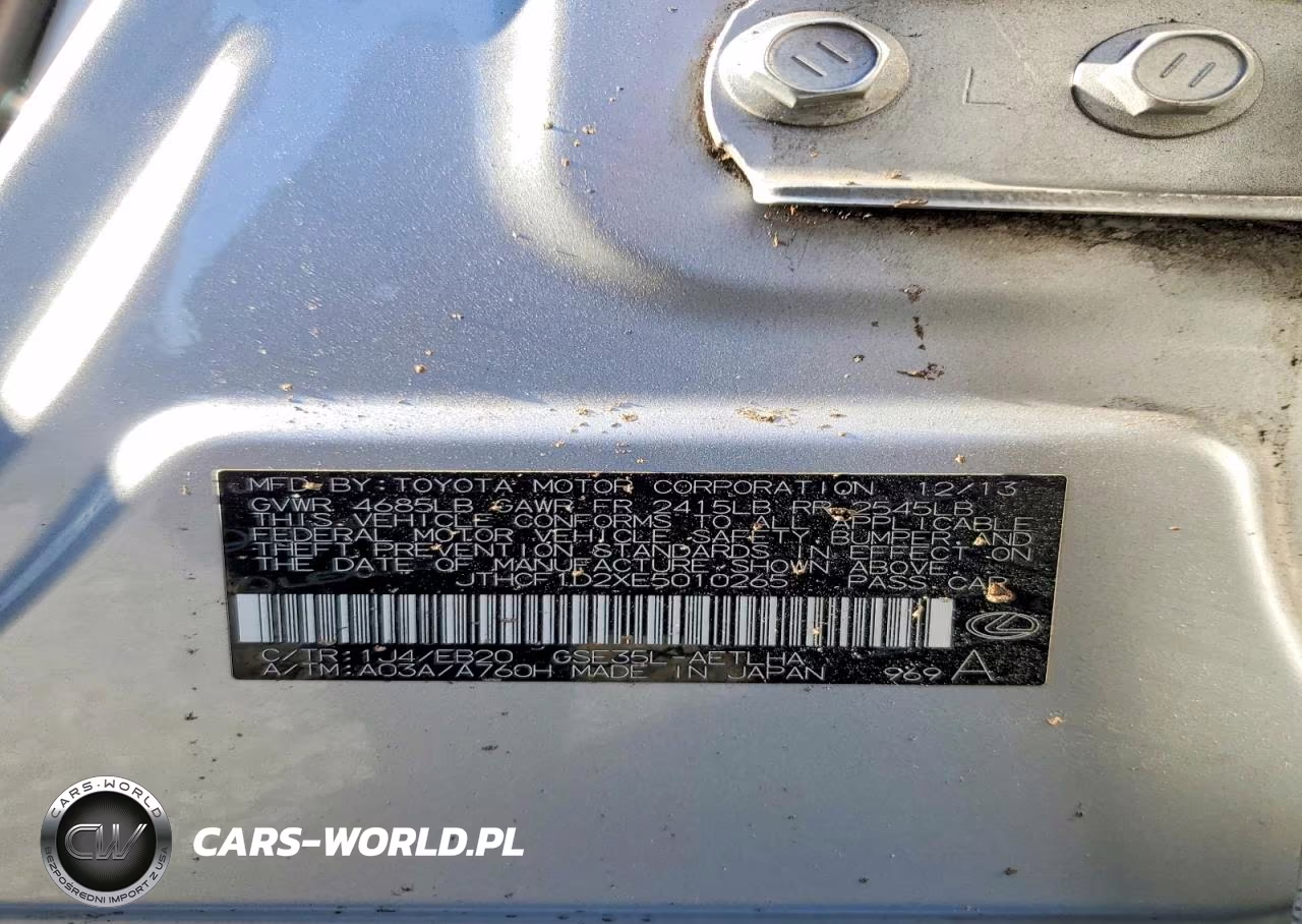 2014 Lexus Is 250 VIN:JTHCF1D2XE5010265 - 12