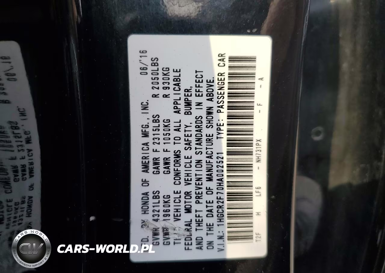 2017 Honda Accord Ex VIN:1HGCR2F70HA002521 - 13