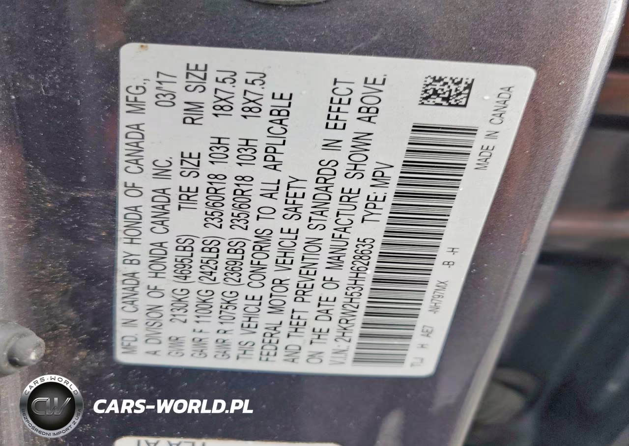 2017 Honda Cr-V Ex VIN:2HKRW2H53HH628635 - 13