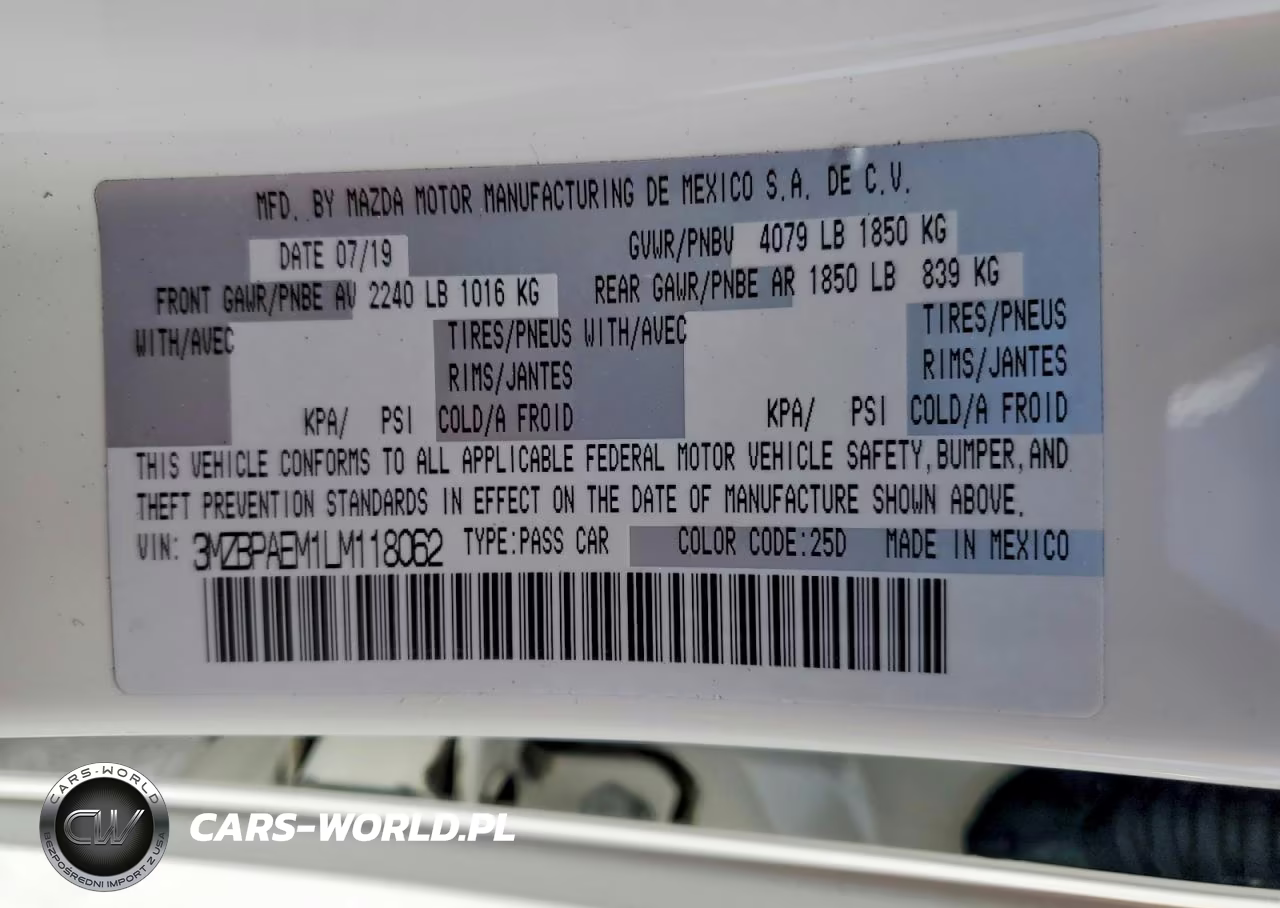 2020 Mazda 3 Premium VIN:3MZBPAEM1LM118062 - 13