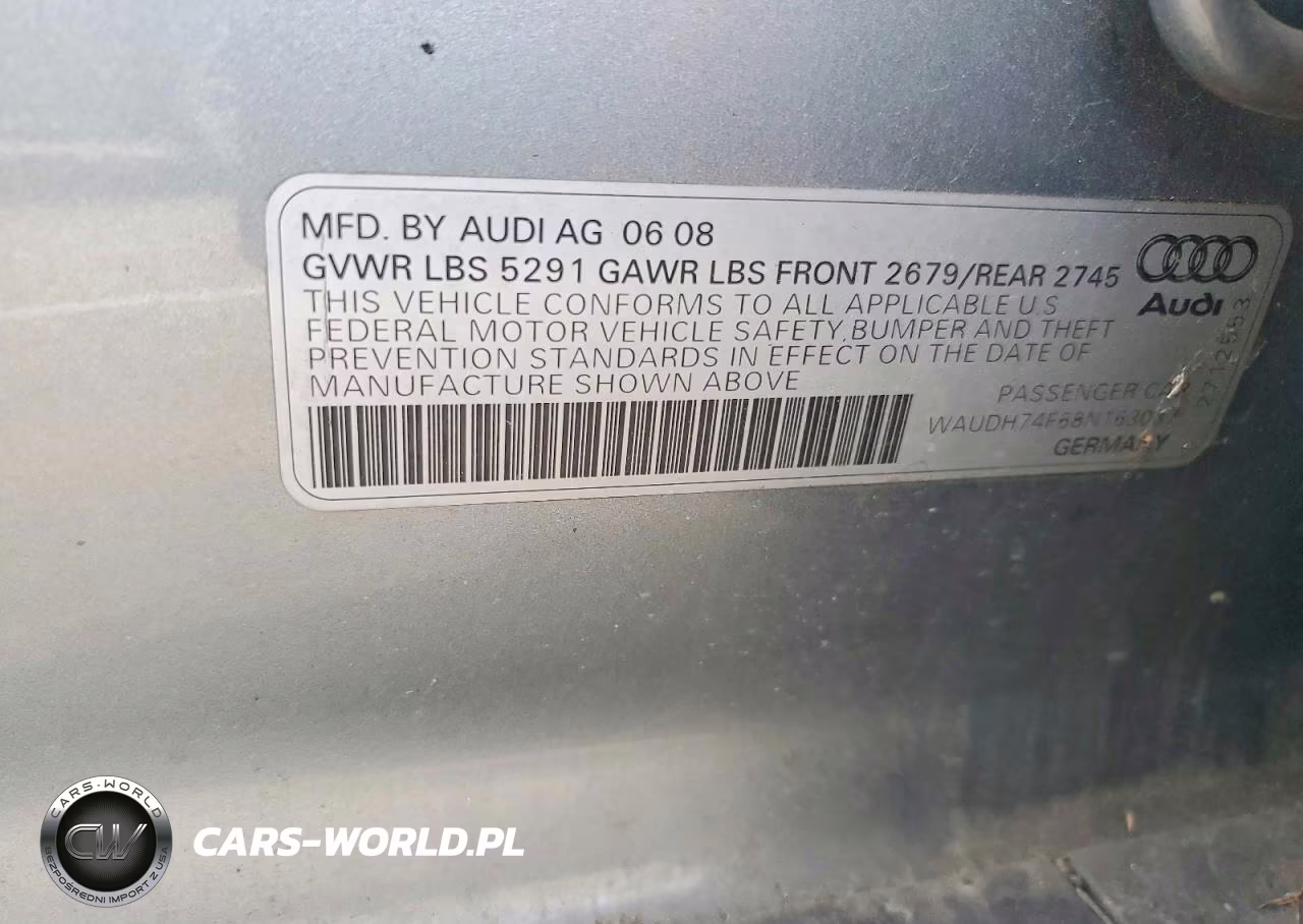 2008 Audi A6 3.2 Quattro VIN:WAUDH74F68N163037 - 12