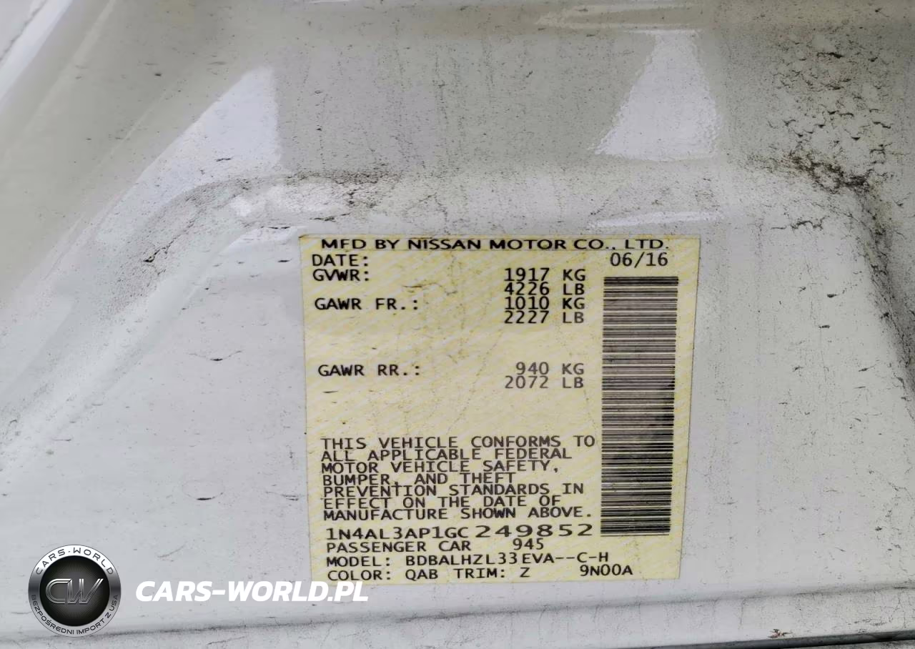 2016 Nissan Altima 2.5 Sr VIN:1N4AL3AP1GC249852 - 12