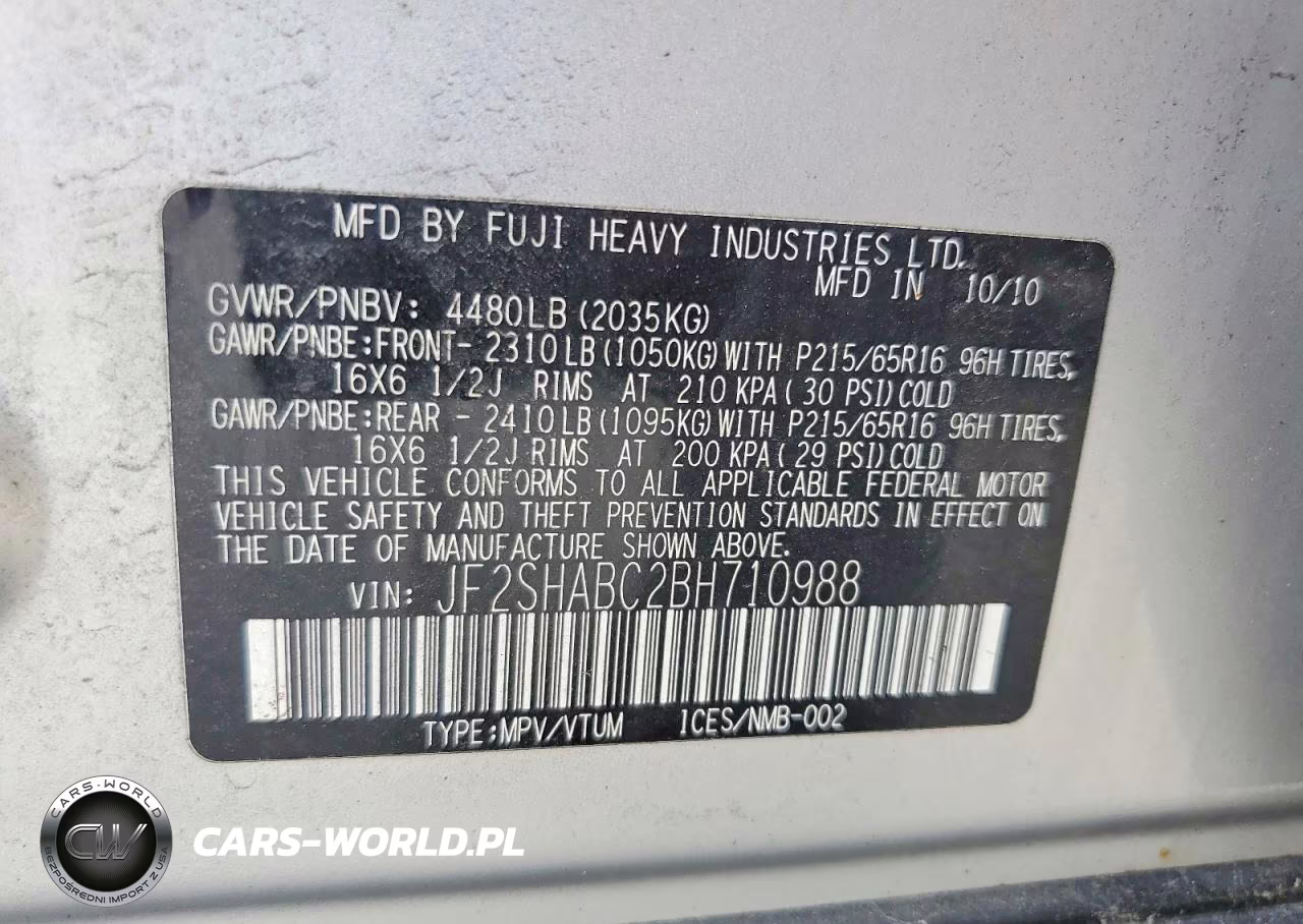 2011 Subaru Forester 2.5X VIN:JF2SHABC2BH710988 - 13