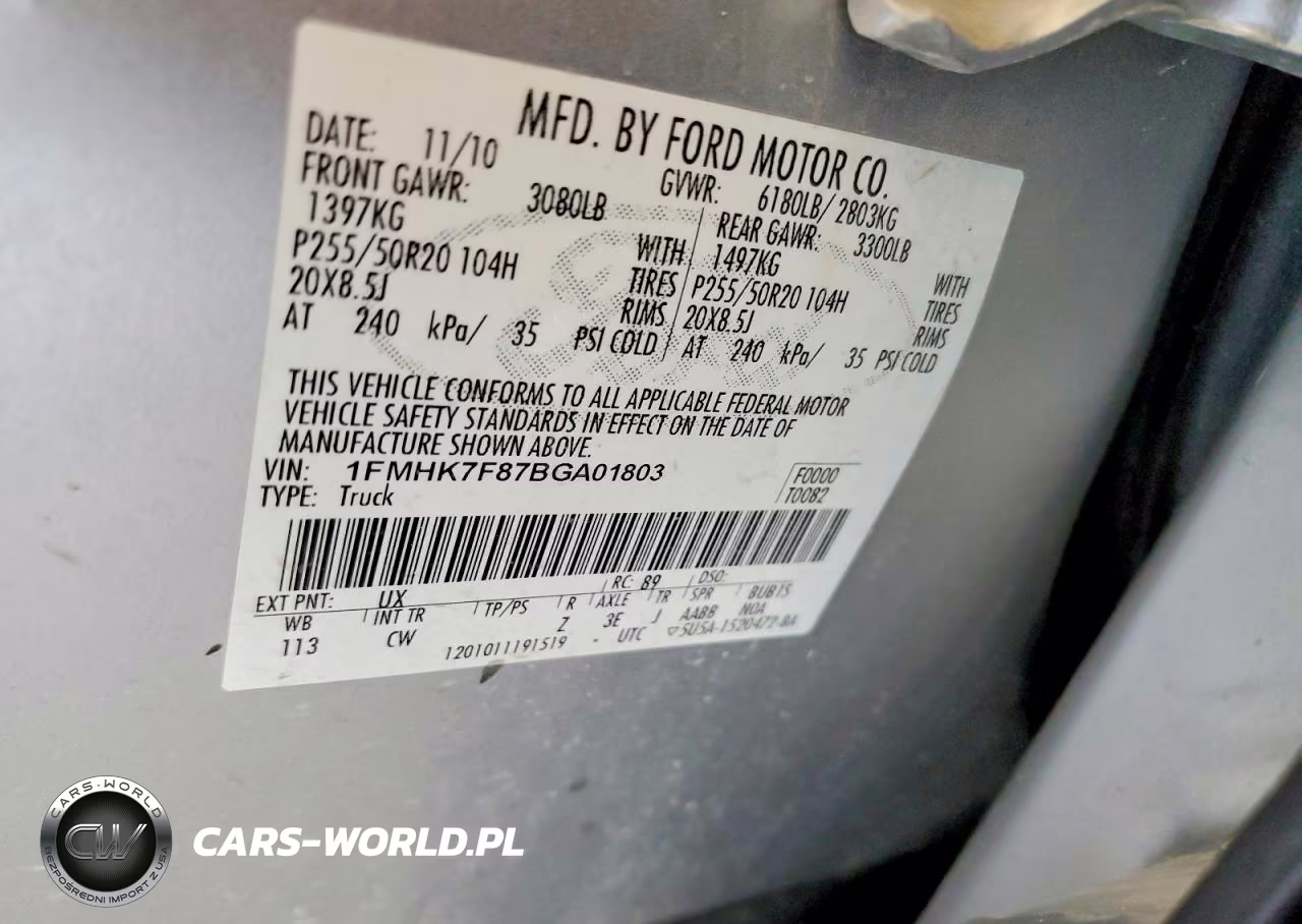 2011 Ford Explorer Limited VIN:1FMHK7F87BGA01803 - 13