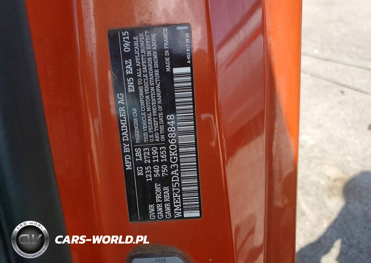 2016 Smart Fortwo VIN:WMEFJ5DA3GK068848 - 12