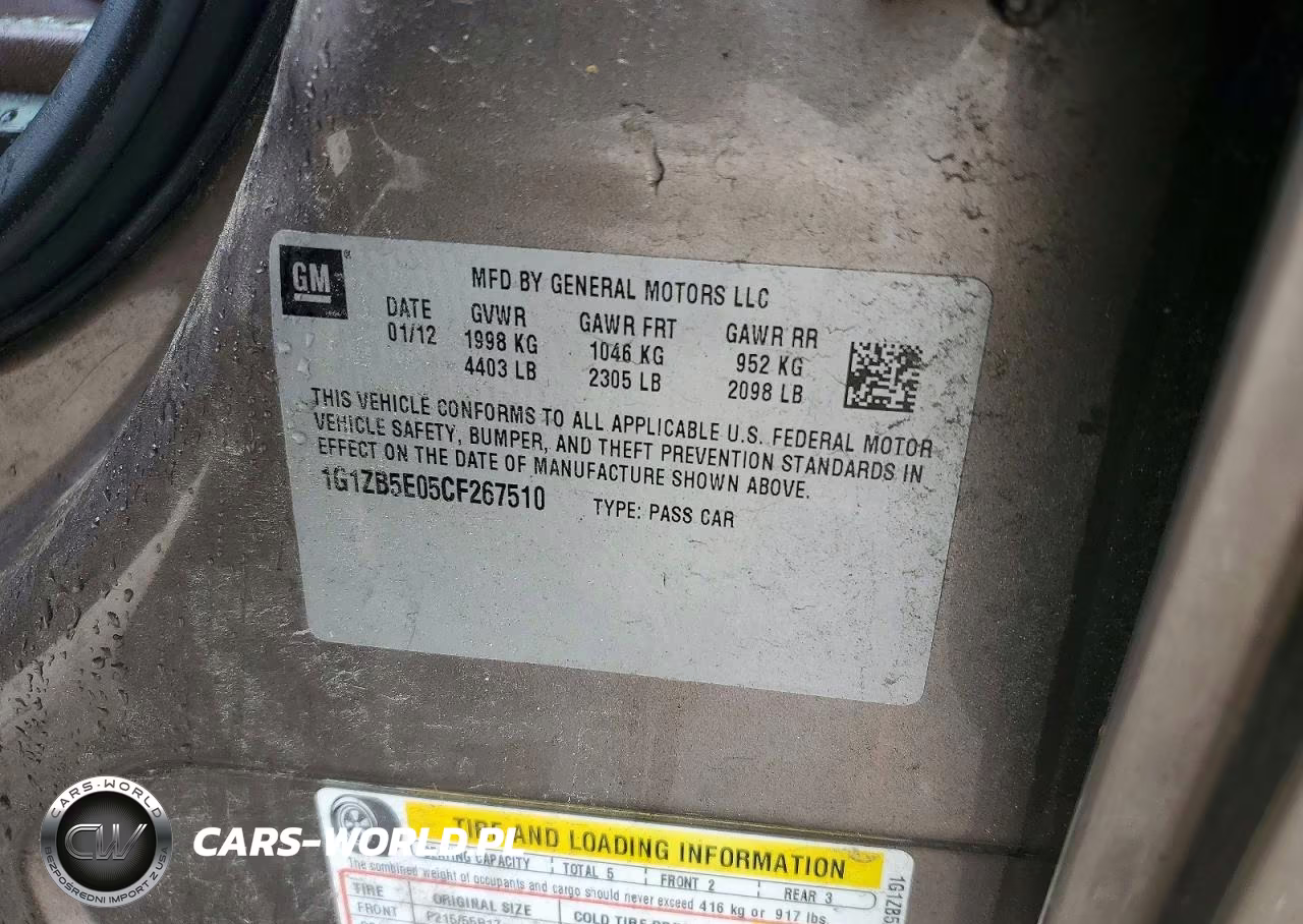 2012 Chevrolet Malibu Ls VIN:1G1ZB5E05CF267510 - 12