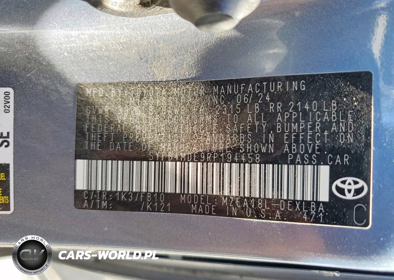 2024 Toyota Corolla Le VIN:5YFB4MDE9RP194458 - 12