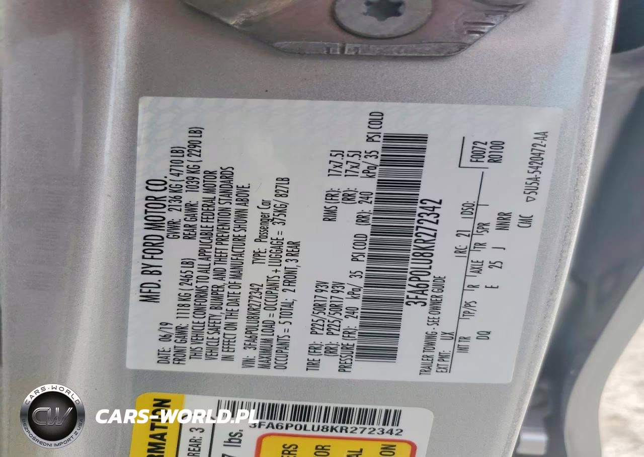2019 Ford Fusion Se VIN:3FA6P0LU8KR272342 - 12