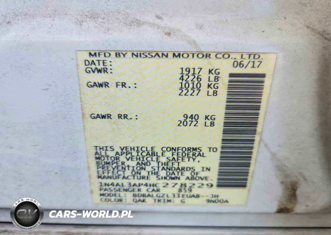 2017 Nissan Altima 2.5 S VIN:1N4AL3AP4HC278229 - 12