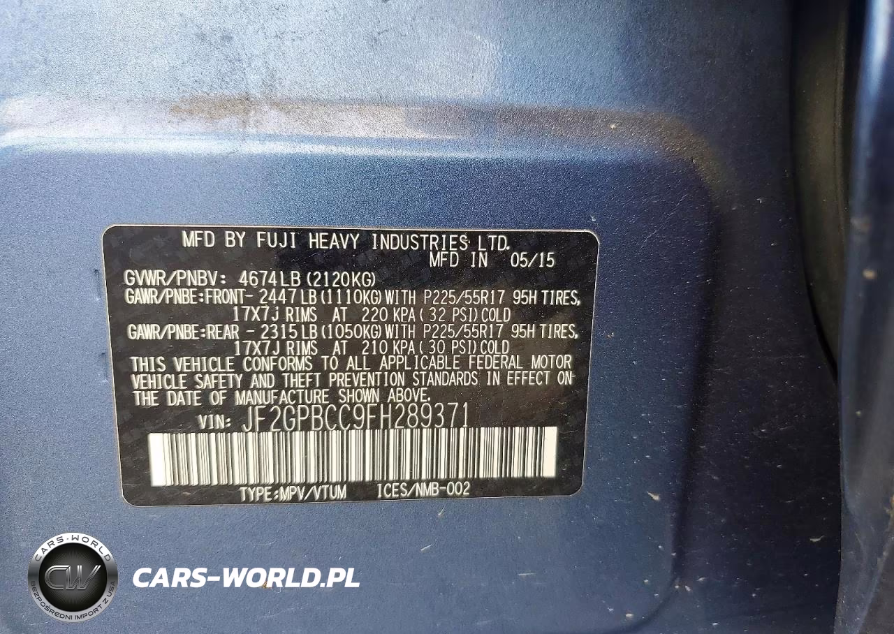 2015 Subaru Xv Crosstrek 2.0I Hybrid VIN:JF2GPBCC9FH289371 - 13