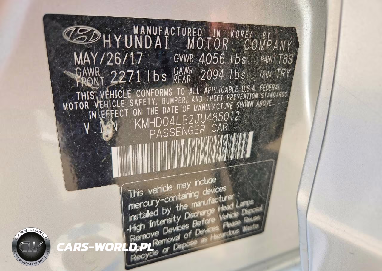 2018 Hyundai Elantra Sport VIN:KMHD04LB2JU485012 - 12