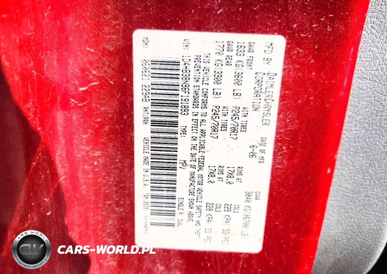 2006 Dodge Durango Sxt VIN:1D4HB38N96F191893 - 13
