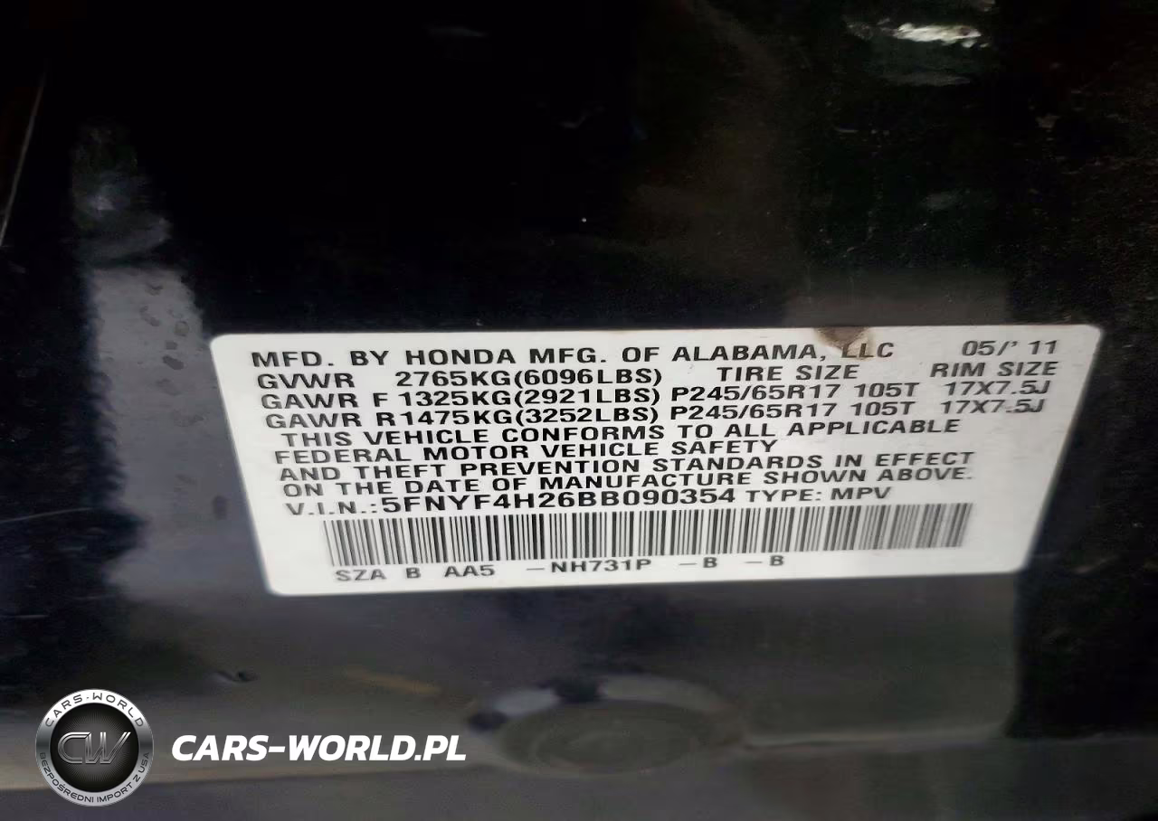 2011 Honda Pilot Lx VIN:5FNYF4H26BB090354 - 13