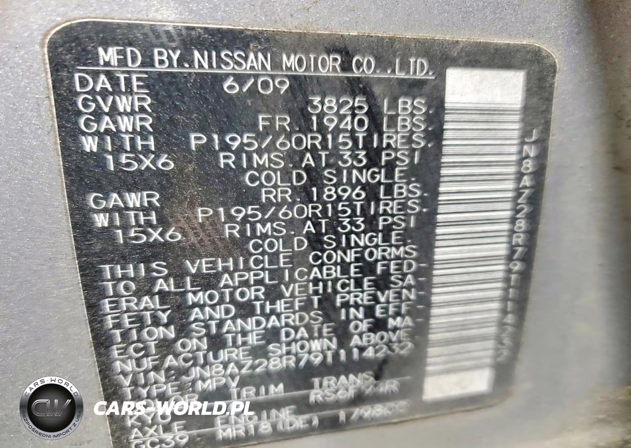 2009 Nissan Cube Base VIN:JN8AZ28R79T114232 - 14