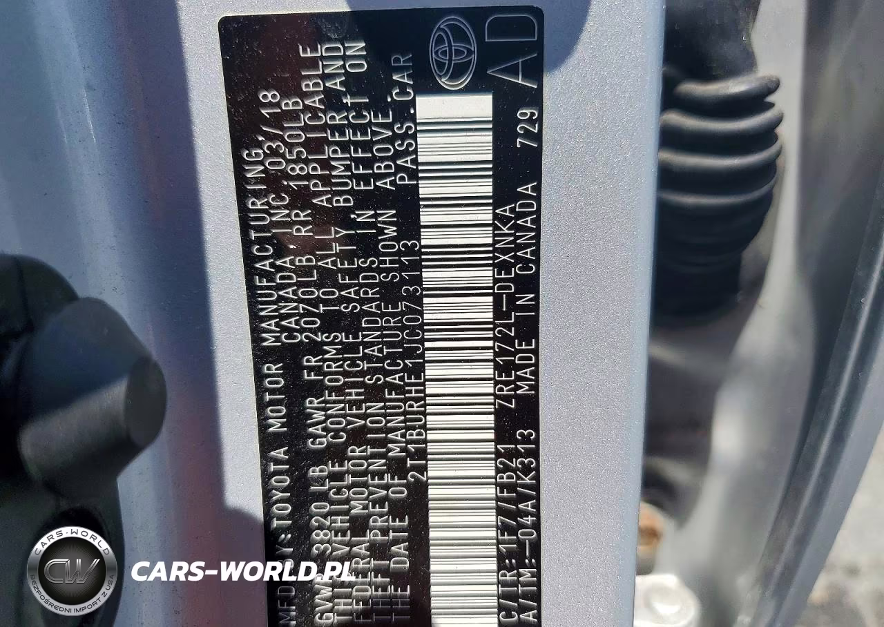 2018 Toyota Corolla Le VIN:2T1BURHE1JC073113 - 12